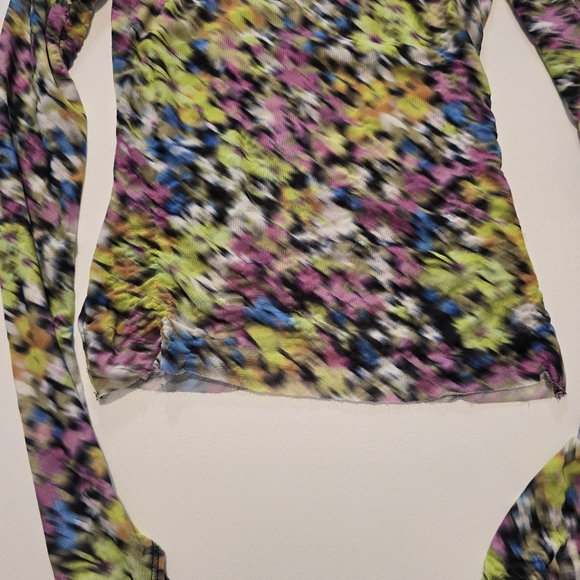 AFRM Kaylee Crewneck Long Sleeve Top In Multicolored Crew Neck Size XS - Picture 3 of 12